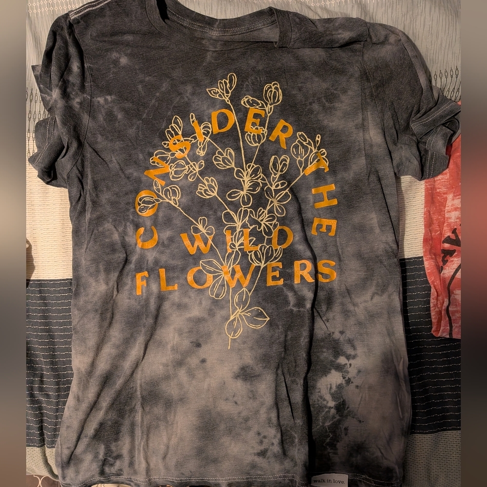 Gray Tie Dye Walk In Love Tee